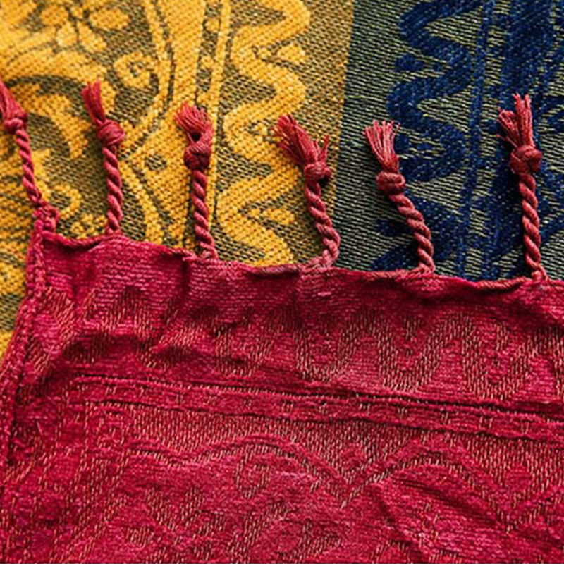Tibetan Floral Pattern Hand-Dyed Blanket 150x190cm