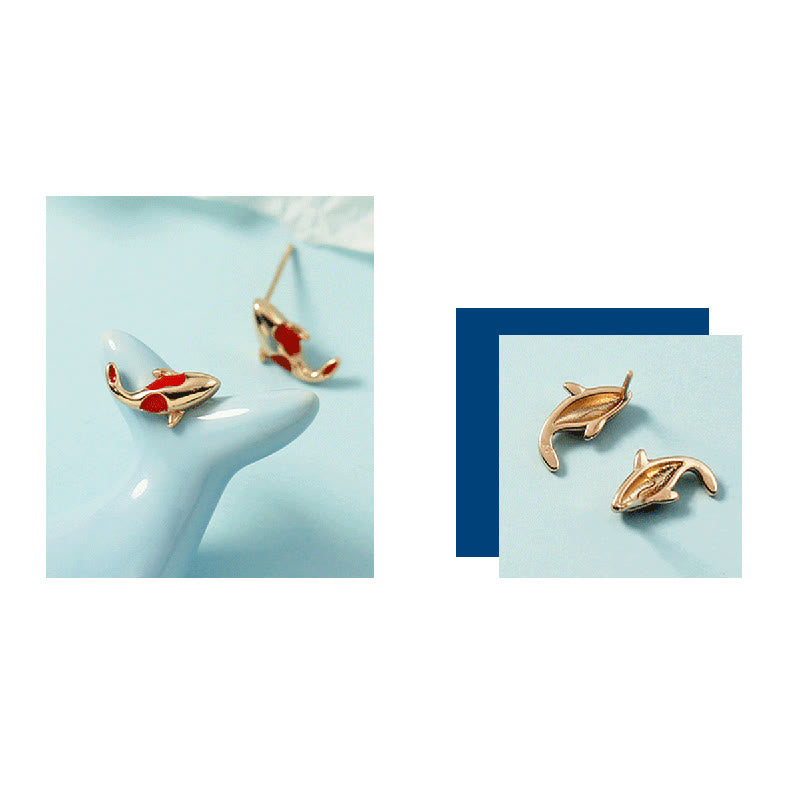 Copper Koi Fish Jewelry Set | Necklace Bracelet Earrings