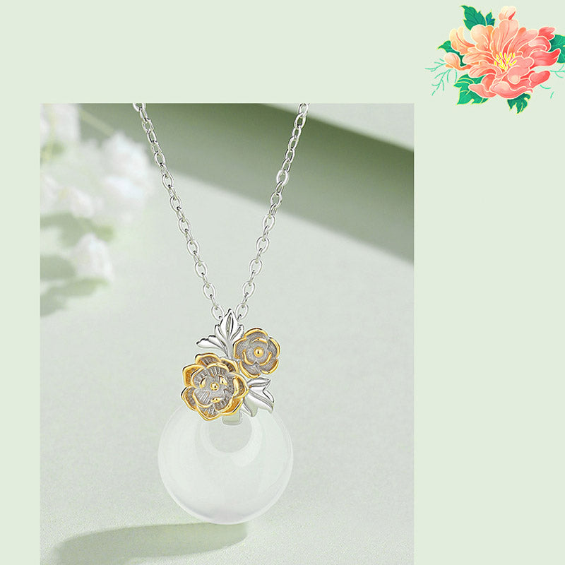 925 Sterling Silver Chalcedony Harmony Pendant Necklace