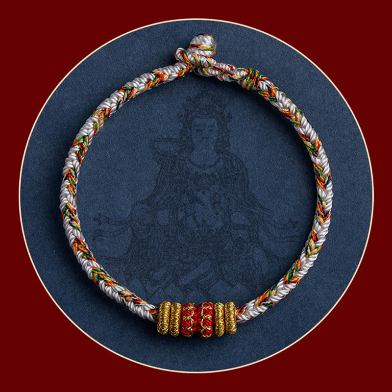 Bracelet en fil rouge fait main avec signe du zodiaque chinois pour la chance et la force