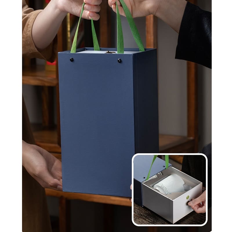 Tasse à thé zen en porcelaine de Jingdezhen, 420 ml, motif dragon et phénix