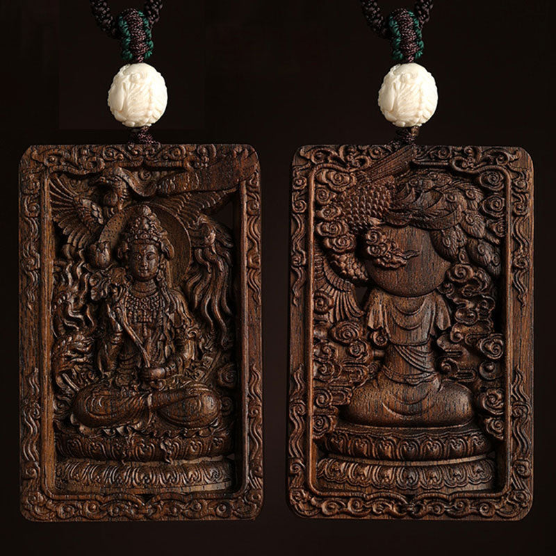 Chinese Zodiac Agarwood PiXiu Dragon Peace Necklace Pendant