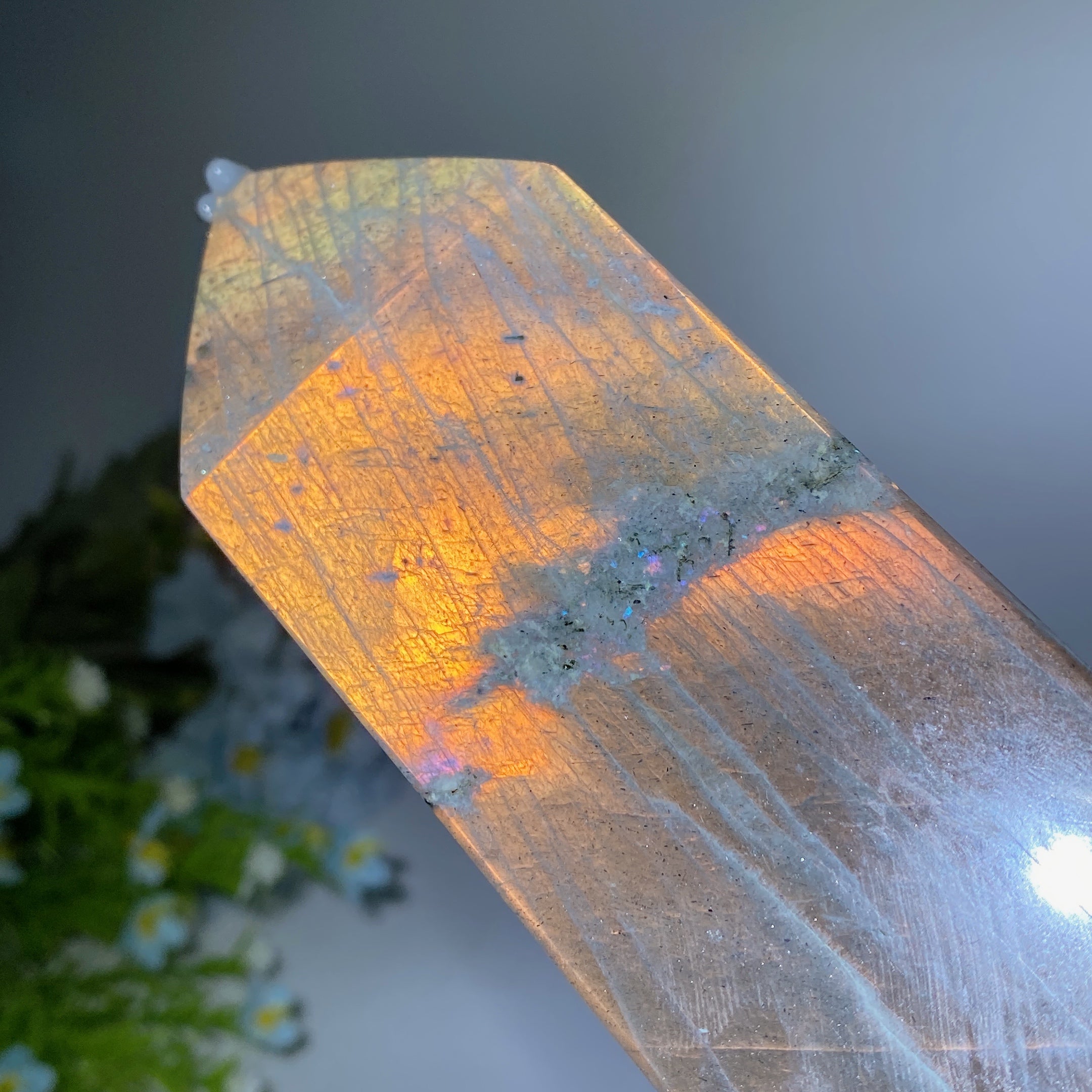 42cm Large Sunset Flash Labradorite Crystal Tower for Healing