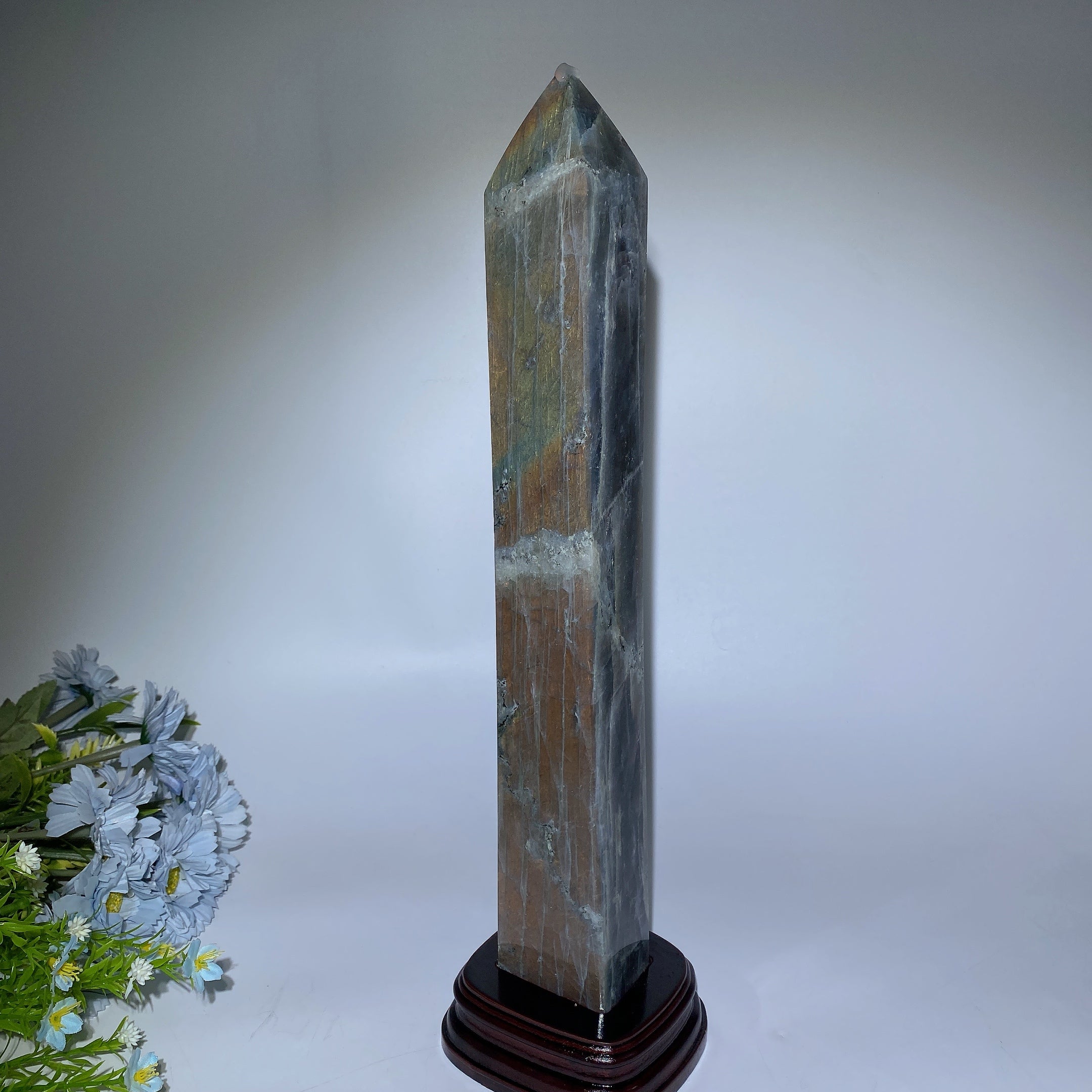 42cm Large Sunset Flash Labradorite Crystal Tower for Healing