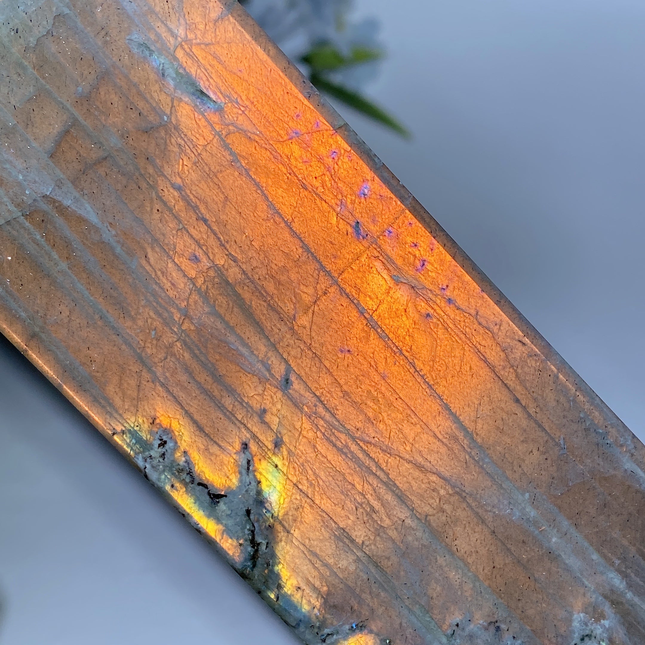 42cm Large Sunset Flash Labradorite Crystal Tower for Healing