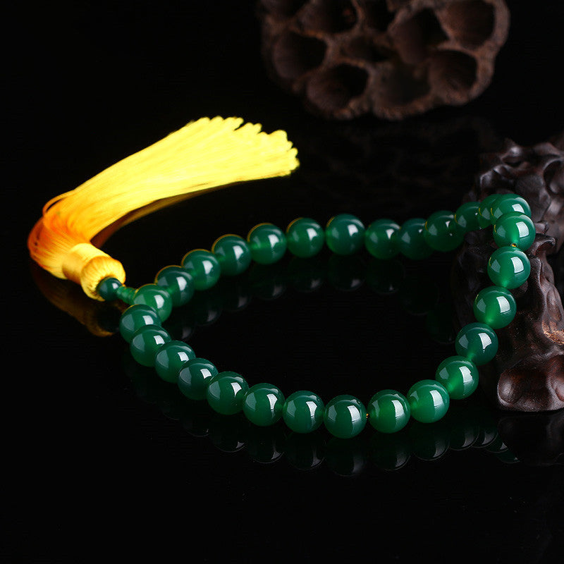 Green Agate Wrist Mala 10mm | Power & Success Bracelet