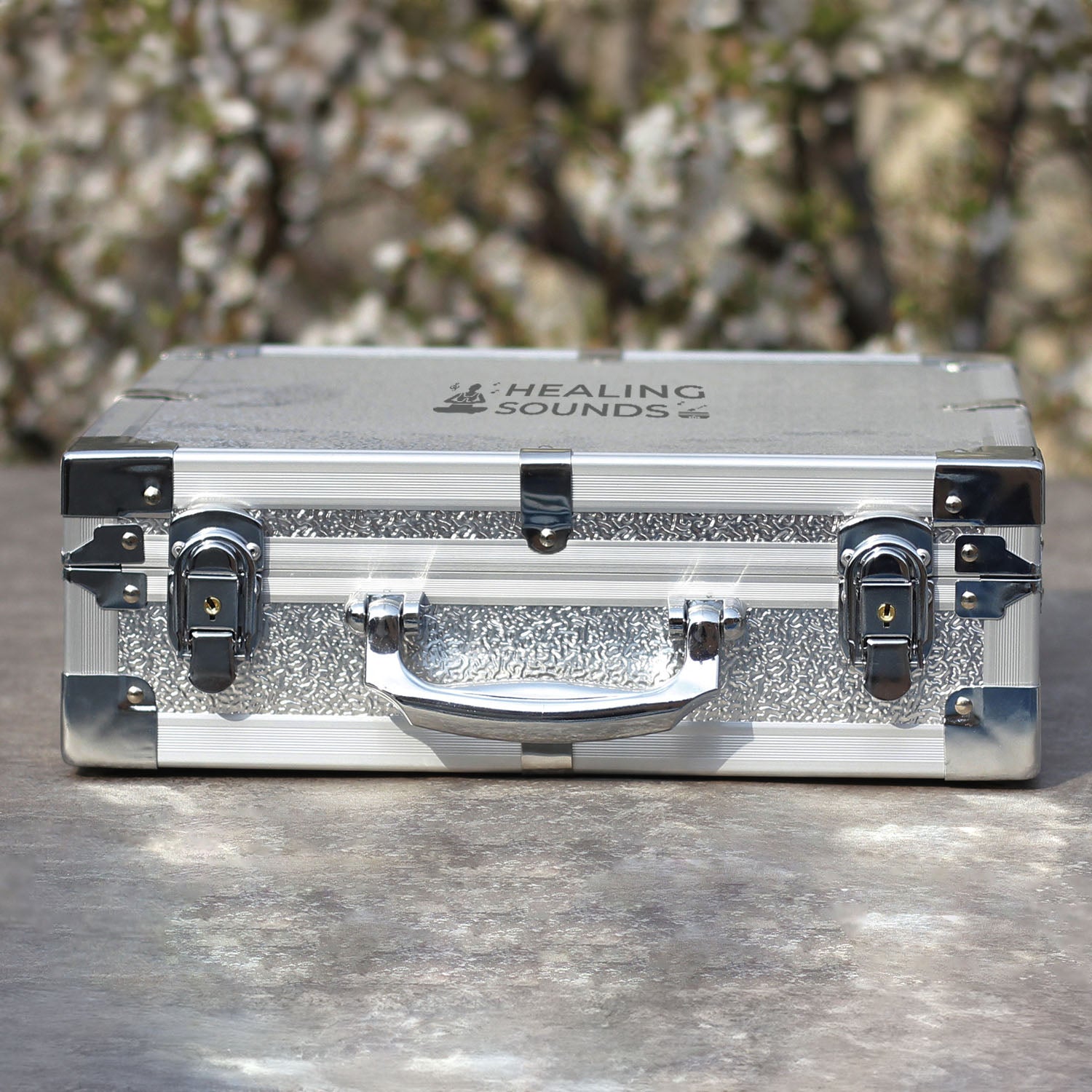 Jeu de diapasons en cristal transparent 432 Hz avec boîte - 8 pièces - 10 mm/20 mm