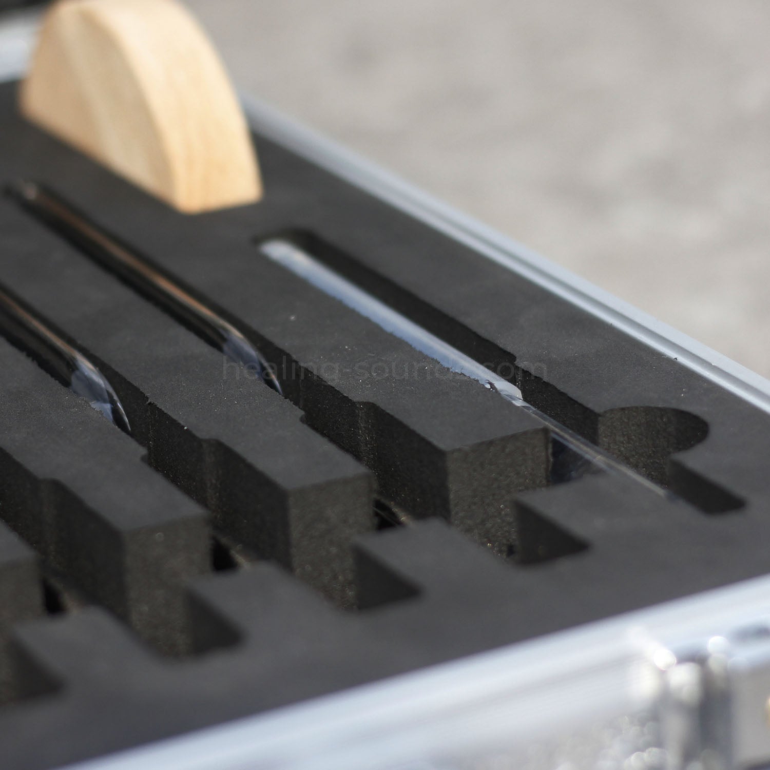 Jeu de diapasons en cristal transparent 432 Hz avec boîte - 8 pièces - 10 mm/20 mm