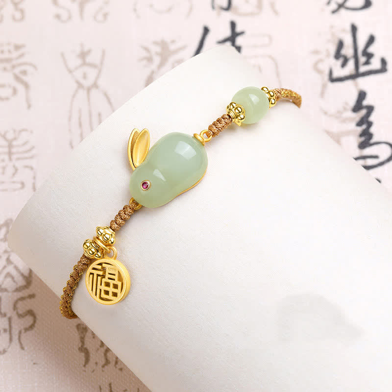 Hetian Jade Lucky Year of the Rabbit Prosperity Bracelet
