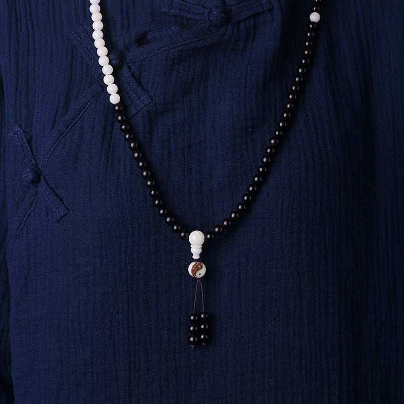 8mm Ebony Wood Protection Necklace Mala