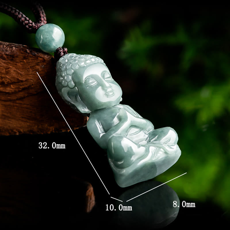 Natural Jade Buddha Amulet Necklace | Meditation & Serenity