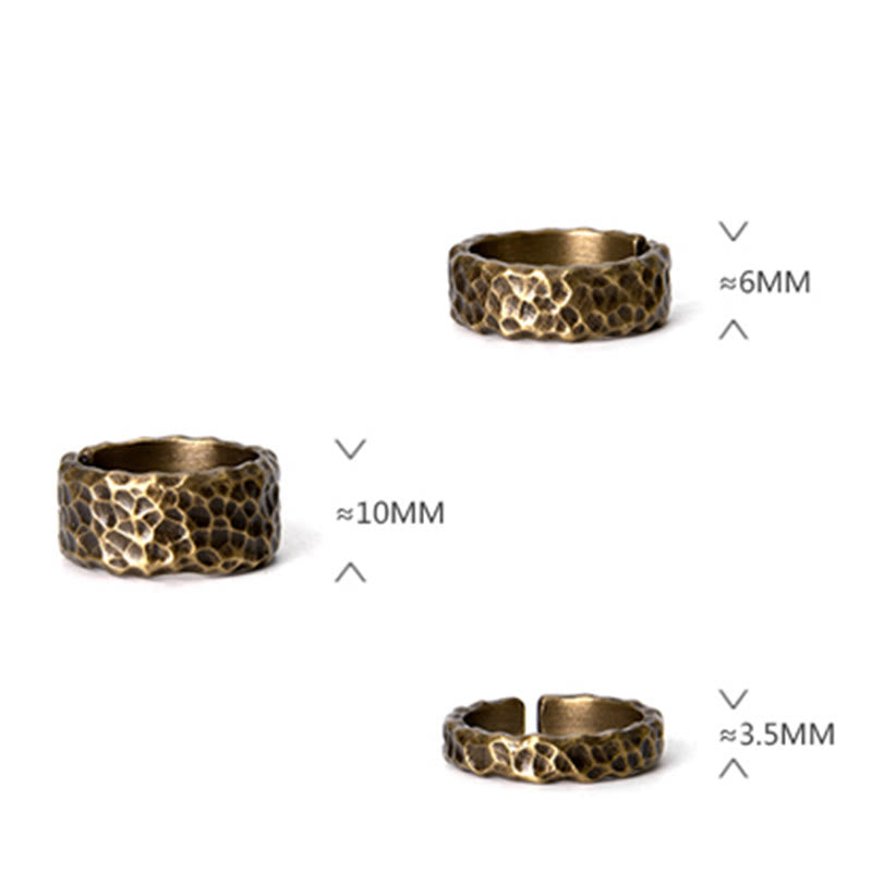 Adjustable Copper Tibetan Luck Ring for Positive Energy