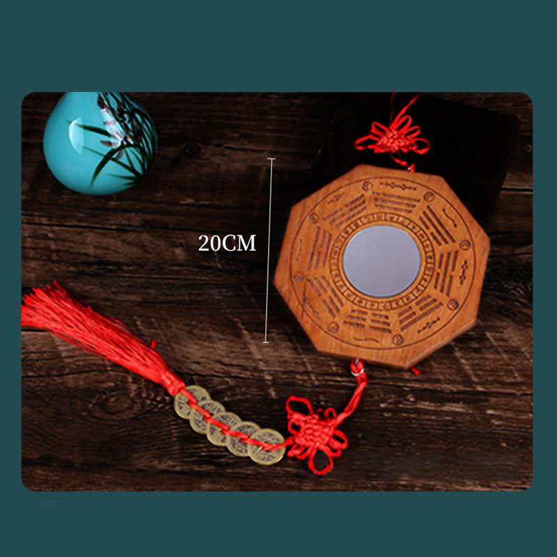 Peach Wood Bagua Map 20cm Feng Shui Wall Art Balance