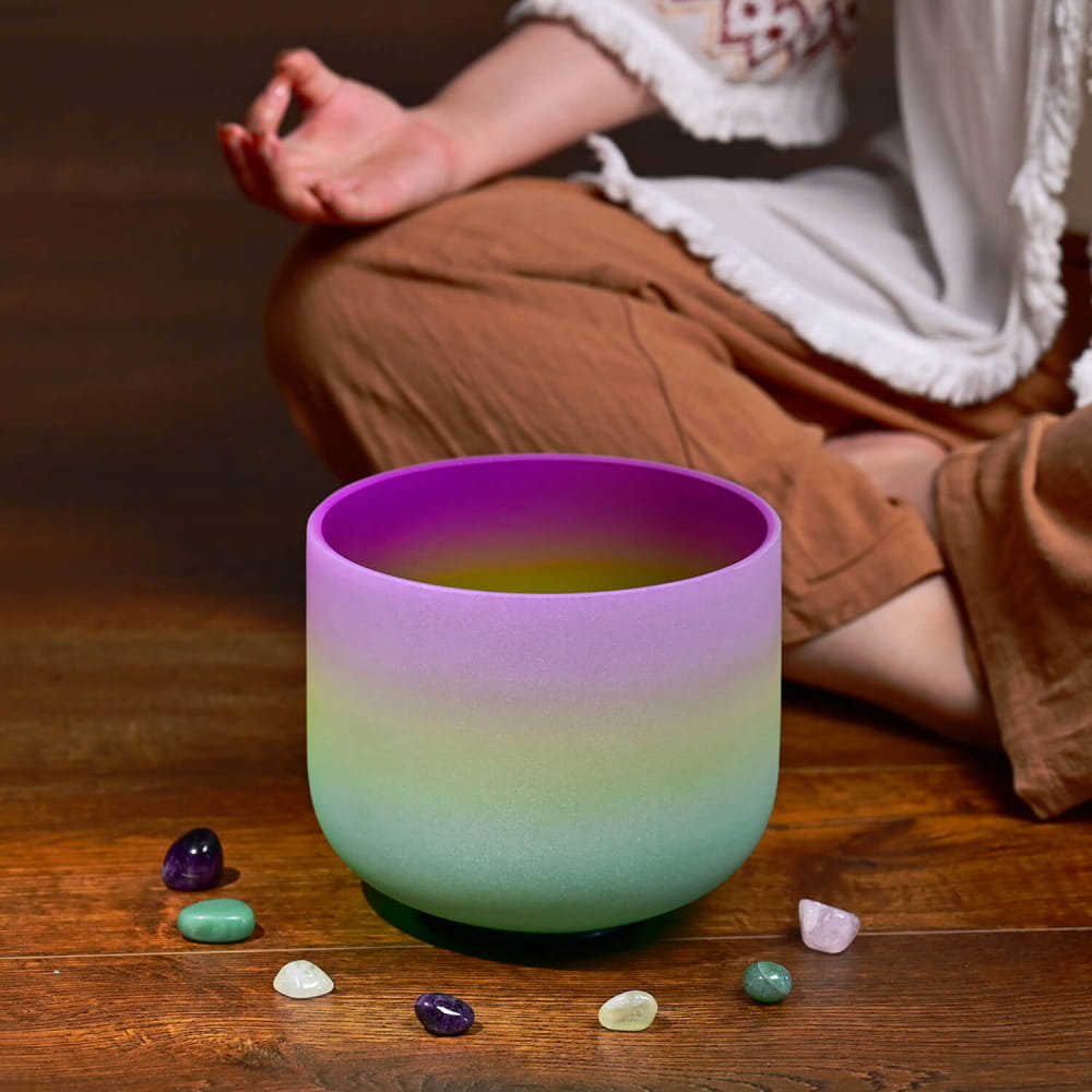 440Hz 8\’ B Note Rainbow Color Crystal Singing Bowl - Rainbow - On sale