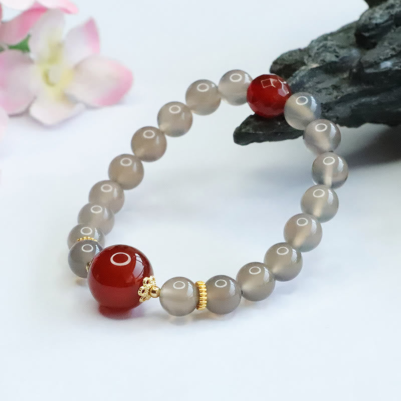 8mm Gray Chalcedony Harmony Spiritual Bracelet