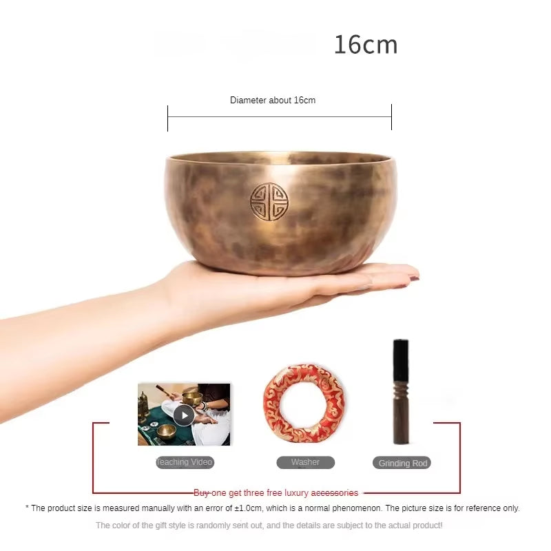 Full Moon Nepal Singing Bowl Handmade Brass Tibetan Singing Bowls Meditation Yoga Professional Percussion Instruments Accessory