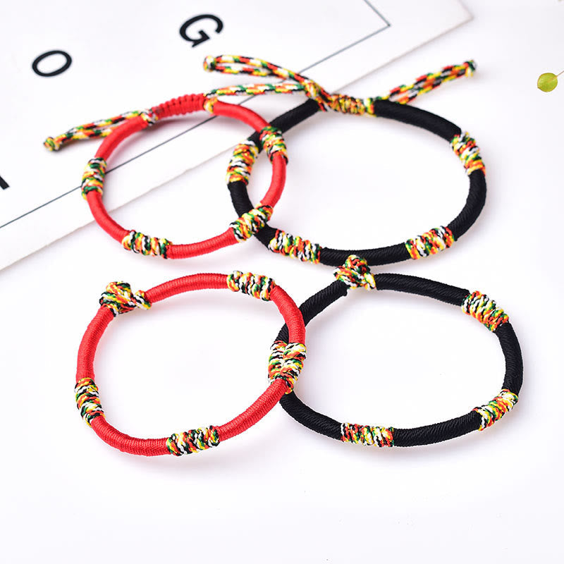 Red String Protection Bracelet with Tibetan King Kong Knot