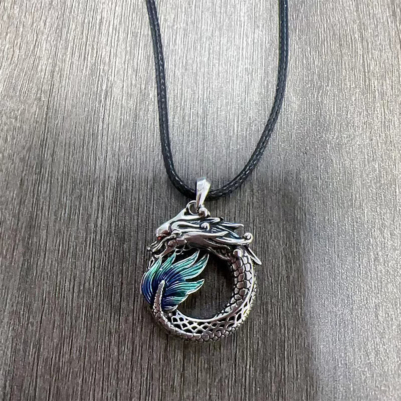 Tibetan Copper Dragon Strength Necklace 60cm Unisex