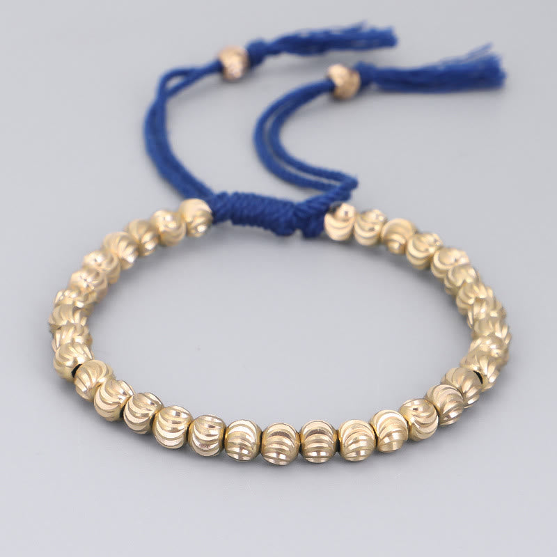 Bracelet spirituel tibétain en perles de cuivre pour la chance et l'équilibre