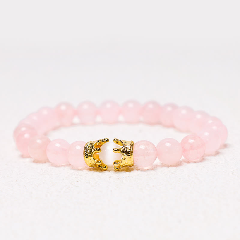 Unisex Natural Stone King and Queen Crown Healing Energy Spiritual Bracelet
