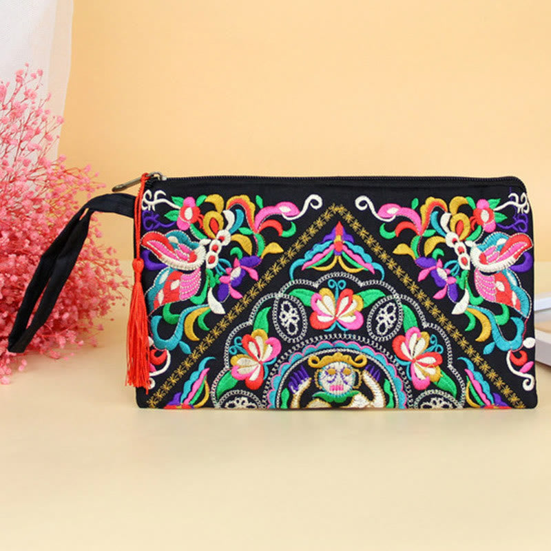 Dragon Butterfly Spiritual Cosmos Flower Wallet 14x25cm