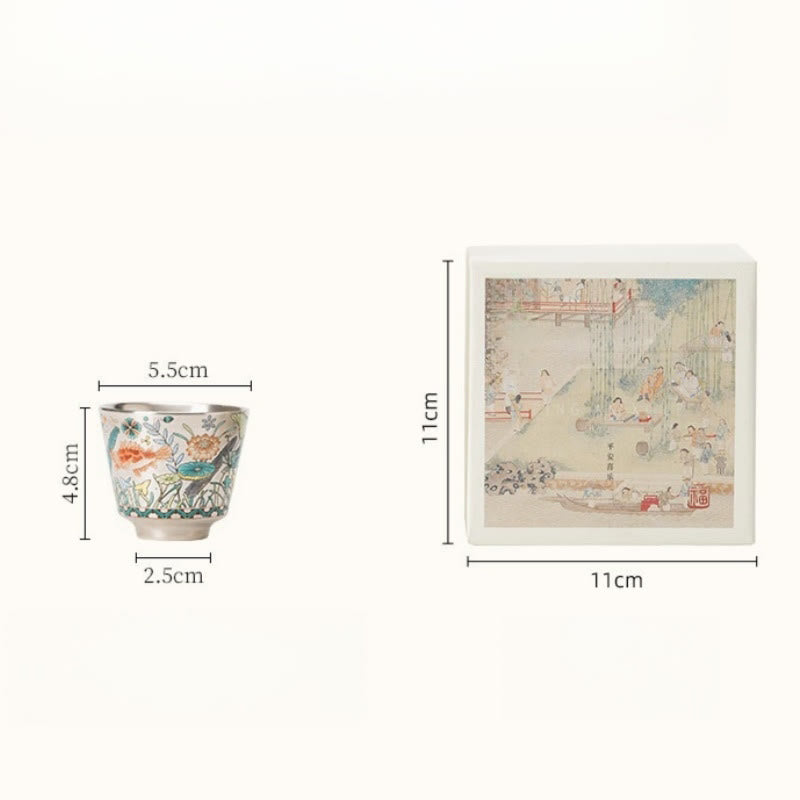 Tasse à thé chinoise en céramique de 45 ml avec coffret cadeau pour la cérémonie du Gongfu