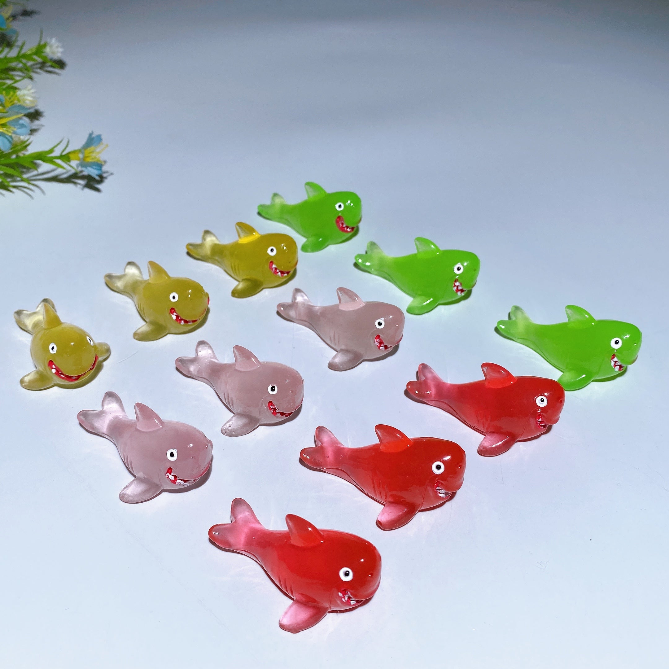 45mm Crystal Shark Carving Figurines for Healing & Decor