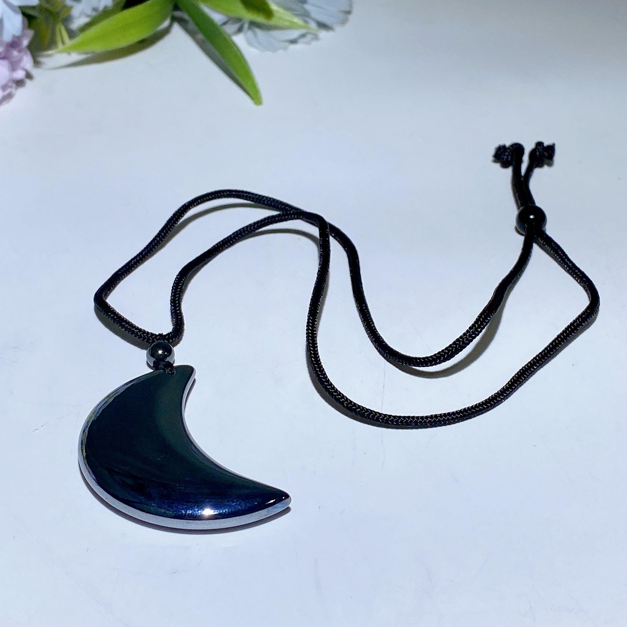45mm Terahertz Moon Spiritual Healing Necklace