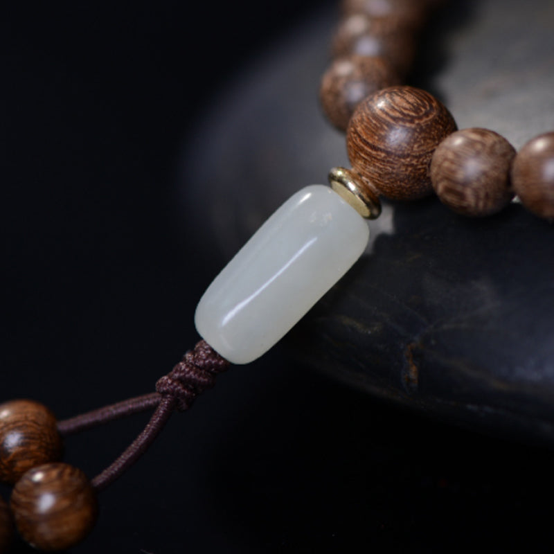 8mm Rosewood Jade Calm Mala Bracelet for Prosperity