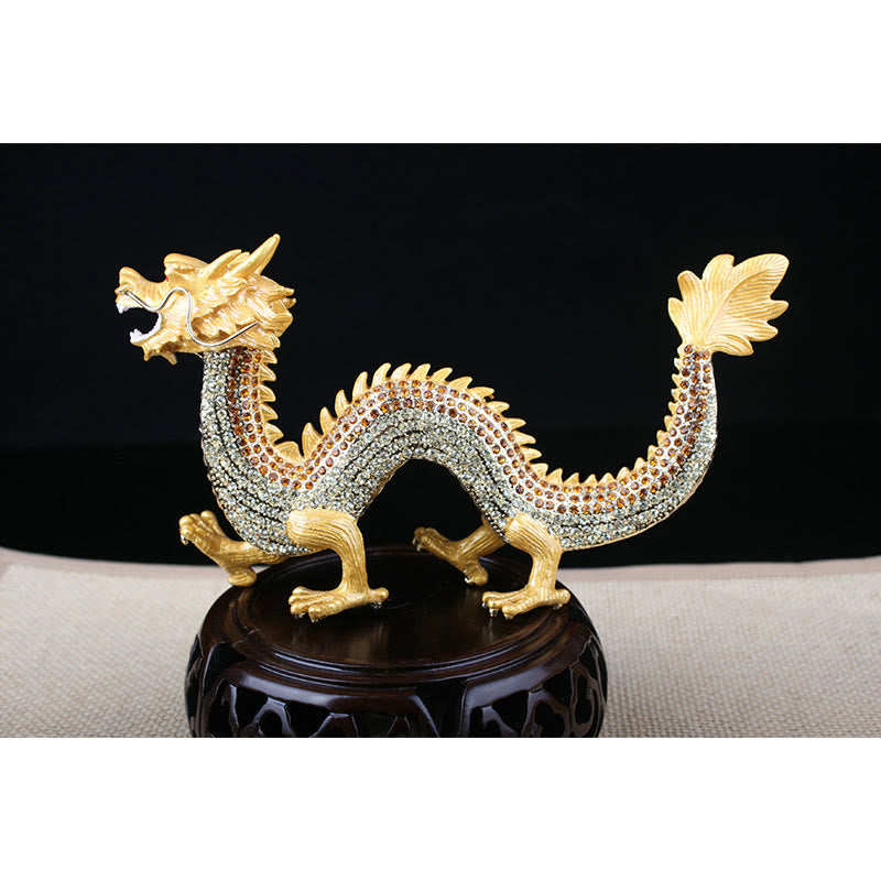 Handmade Chinese Dragon Statue Feng Shui Decor 22cm