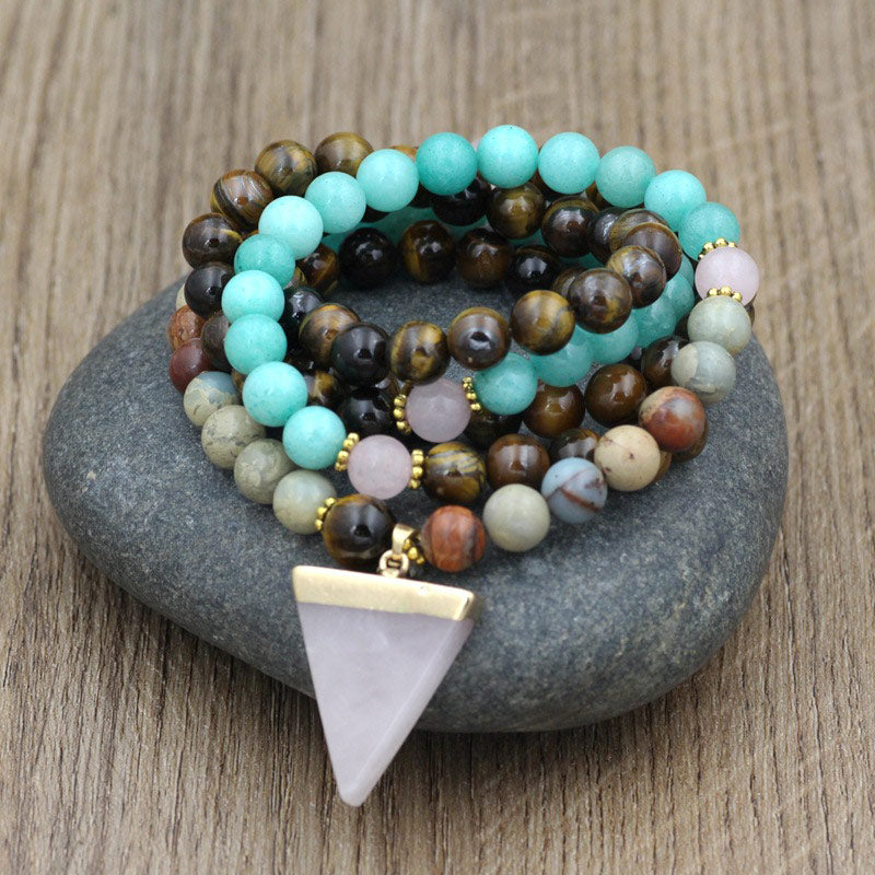 108-Bead 8mm Tiger Eye Healing Bracelet for Protection
