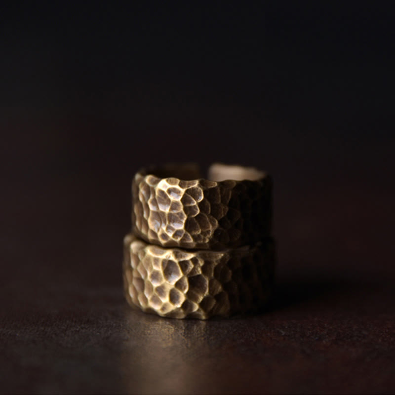 Adjustable Copper Tibetan Luck Ring for Positive Energy