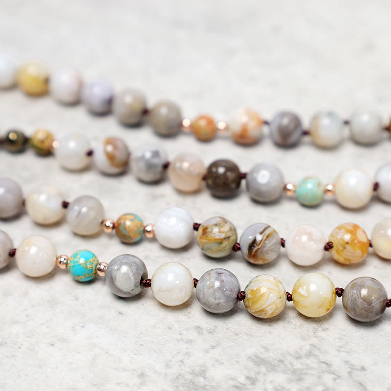 33.5 Inch Picasso Jasper Healing Necklace | Agate Jewelry