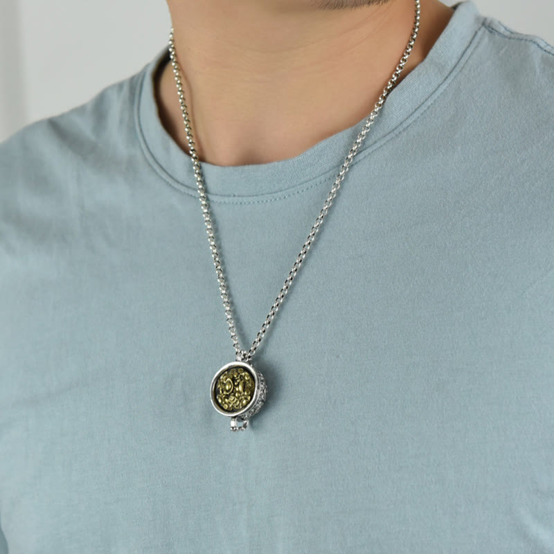 Copper Treasure Bowl Pendant Necklace for Wealth & Luck