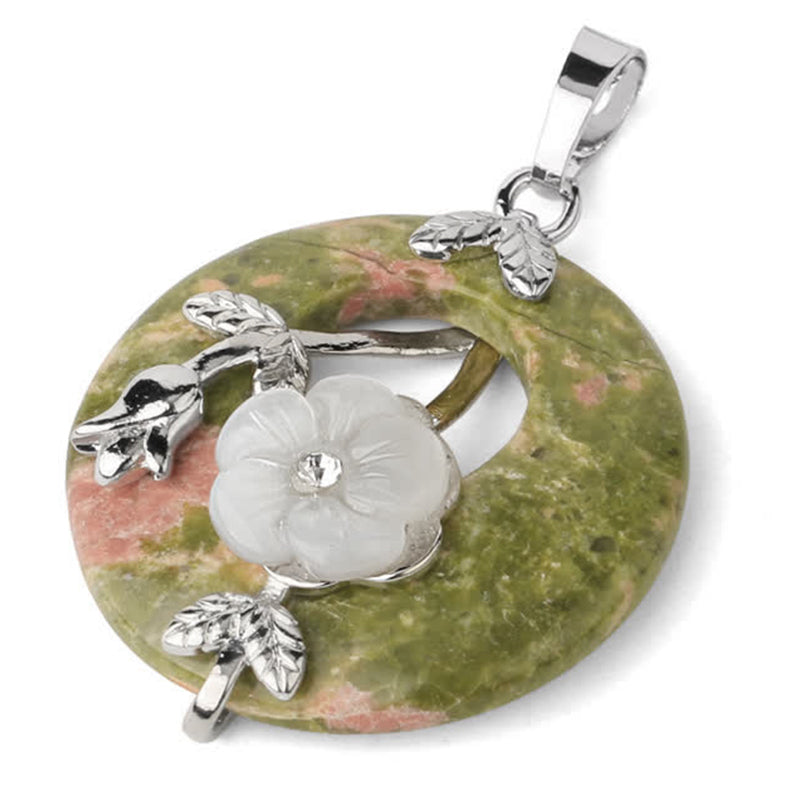 Collier de guérison en aventurine verte et améthyste avec divers cristaux