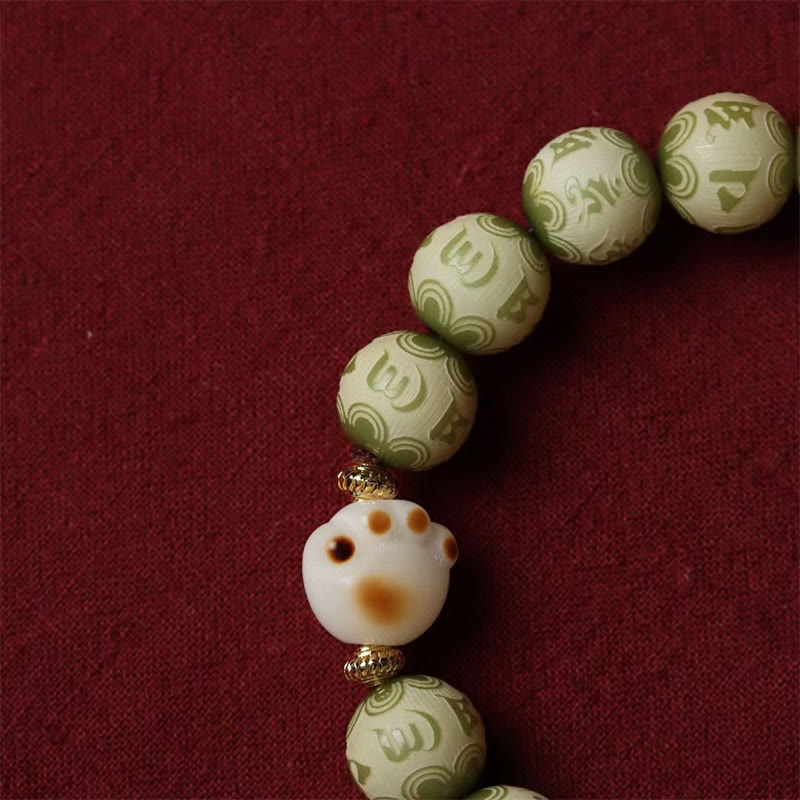 Bracelet de sagesse vert Bodhi Seed Om Mani Padme Hum