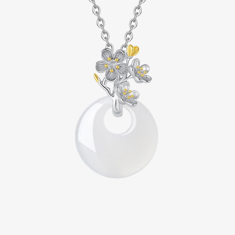 925 Sterling Silver Chalcedony Harmony Pendant Necklace