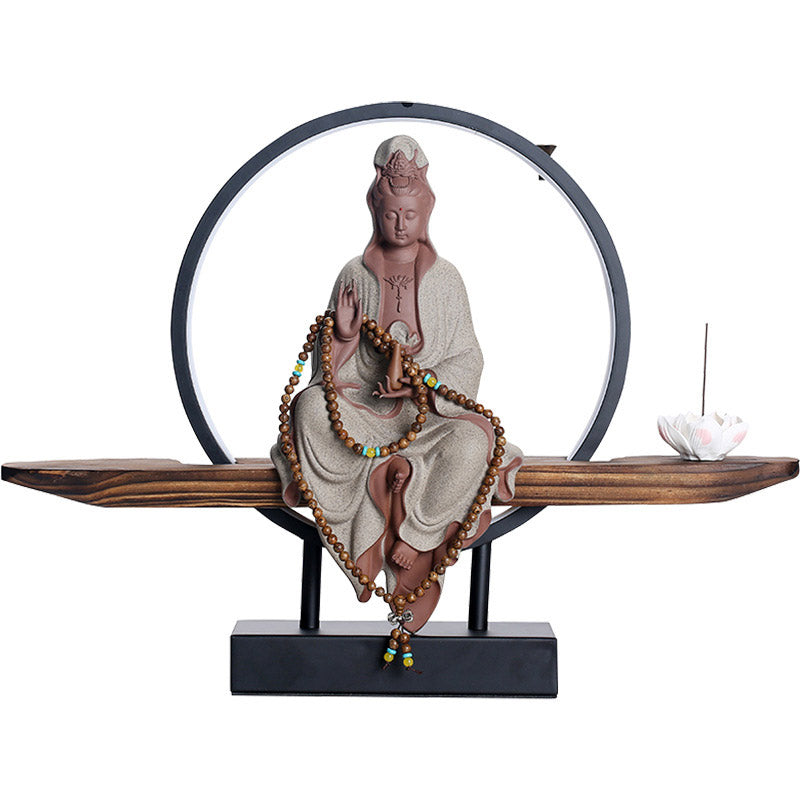 Ceramic Buddha Avalokitesvara Lotus Burners for Meditation