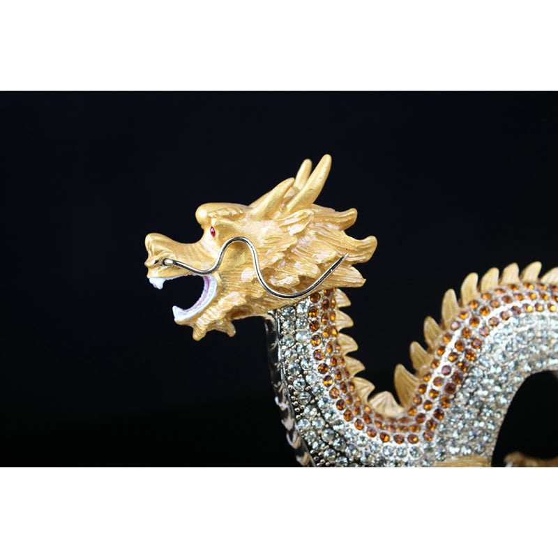 Handmade Chinese Dragon Statue Feng Shui Decor 22cm