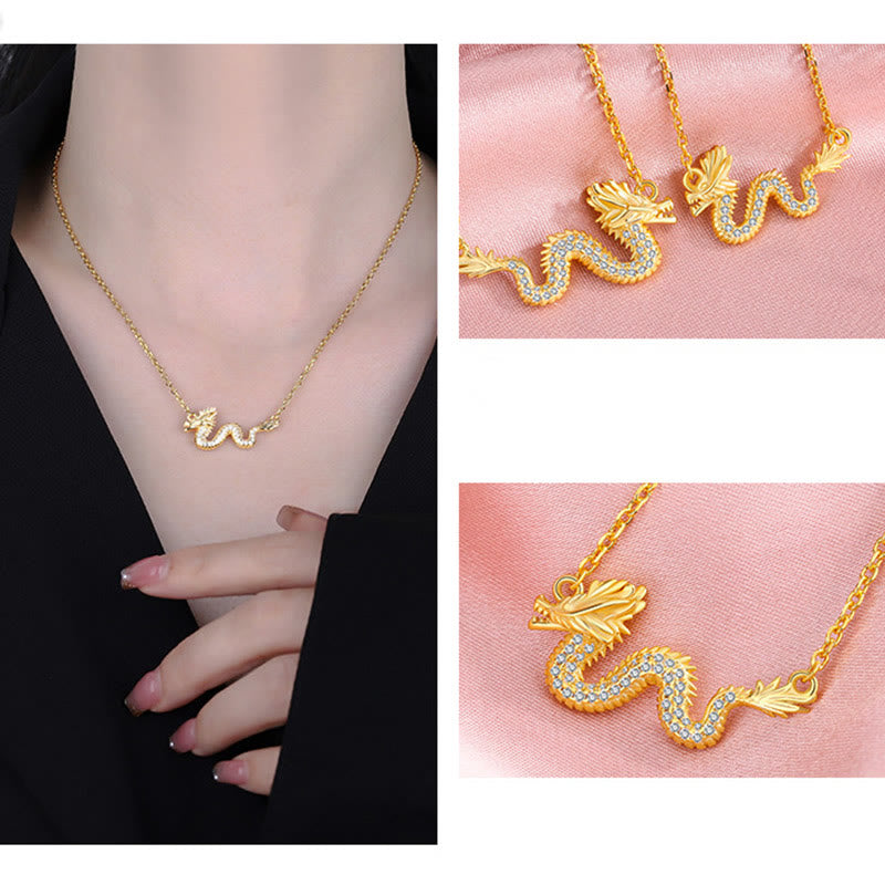 925 Sterling Silver Dragon Necklace for Luck & Protection