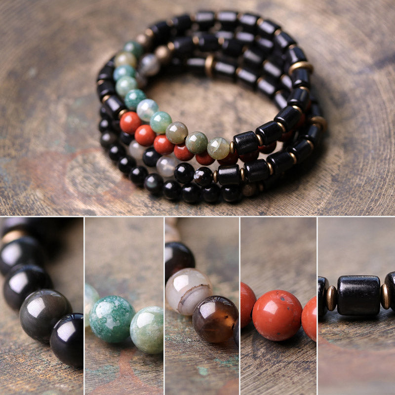 Ebony Wood Spiritual Couple Bracelet for Balance & Peace