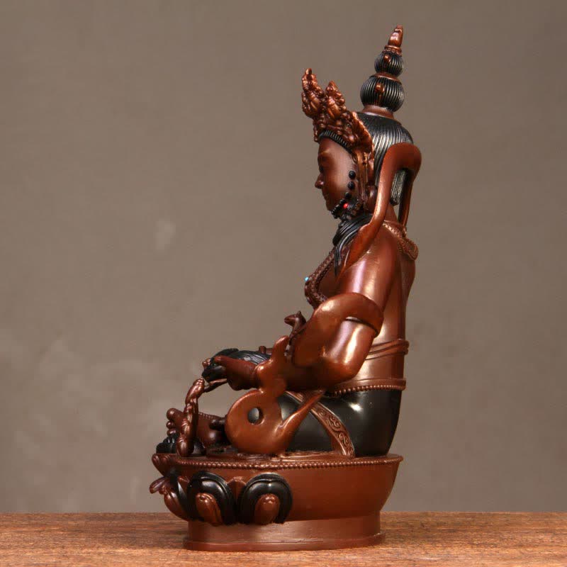 Compact Copper Buddha Statue | Yellow Jambhala Bodhisattva 7cm