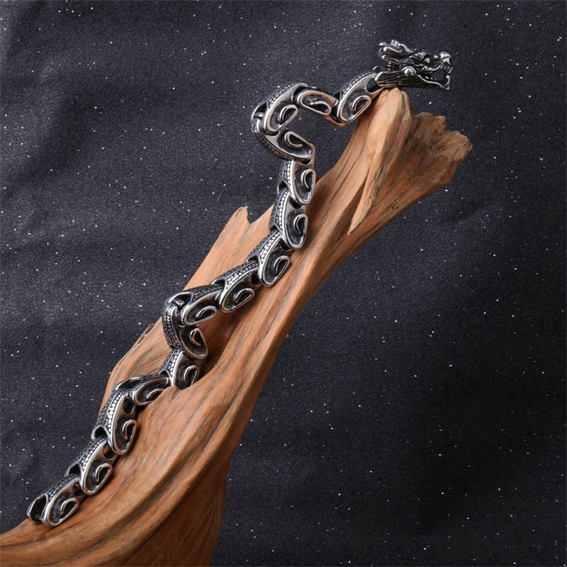 Dragon Titanium Steel Luck Bracelet | Strength & Protection