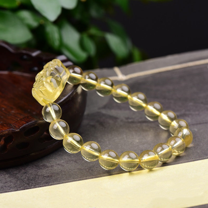 8mm Citrine PiXiu Bracelet for Wealth & Prosperity