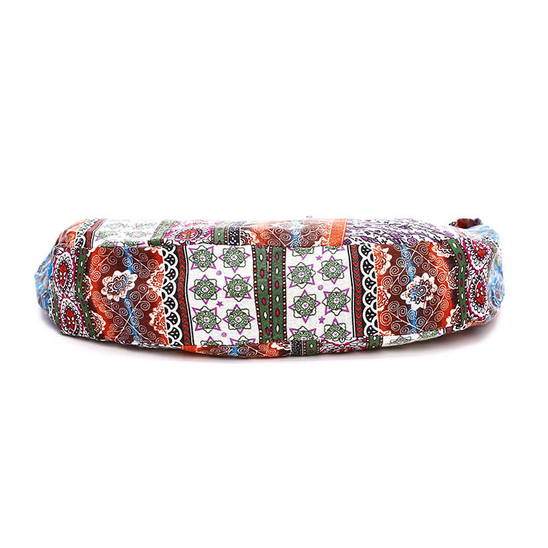 Cotton Stripes Print Crossbody Bag with Adjustable Strap 44cm
