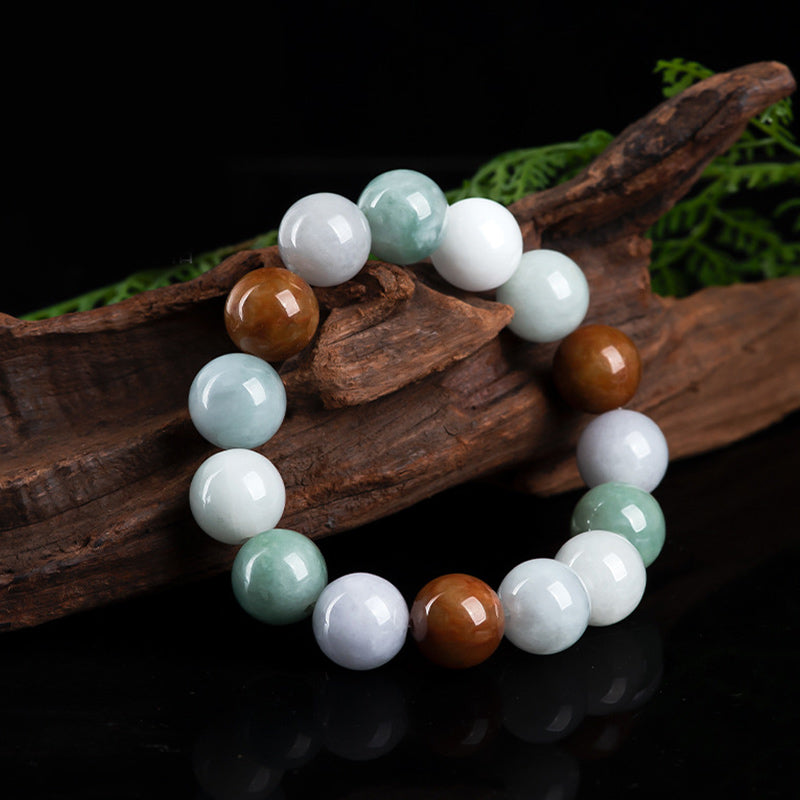 Natural Jade Healing Protection Bracelet with 15 Beads