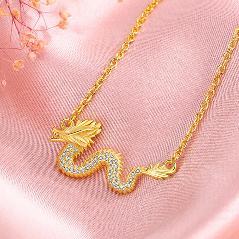 925 Sterling Silver Dragon Necklace for Luck & Protection