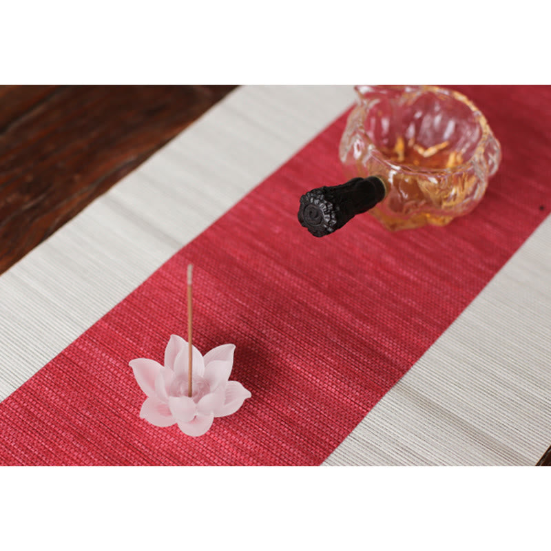White Lotus Liuli Crystal Incense Burner for Meditation