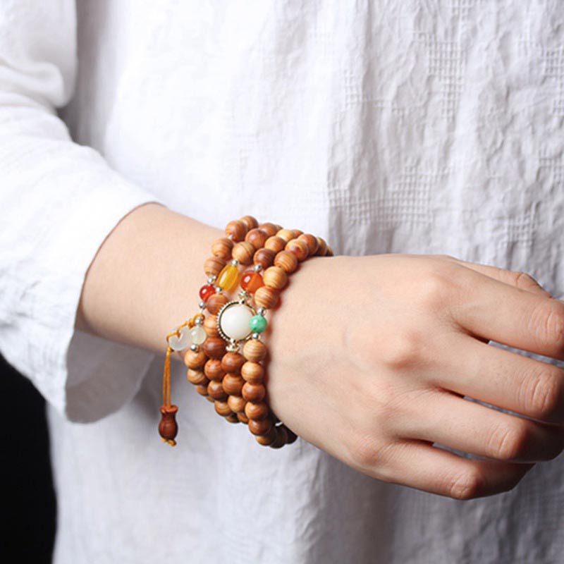 8mm Tibetan Rosewood Mala Necklace Bracelet for Healing