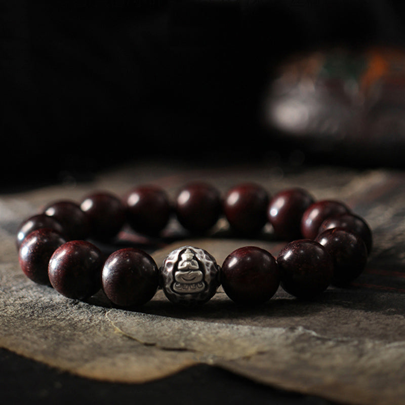 8mm Green Sandalwood Buddha Bracelet for Peace & Protection
